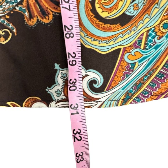 Chico's Navy Open Front Cardigan with Paisley Lining - Picture 11 of 12